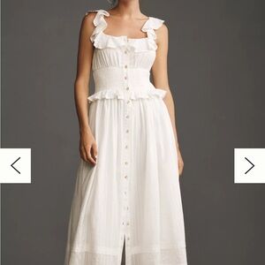 Pilcro White Button-Down Maxi Dress